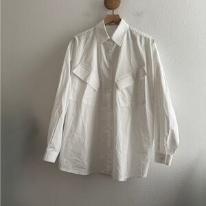The Frankie Shop White Oversized Dress Shirt One Size